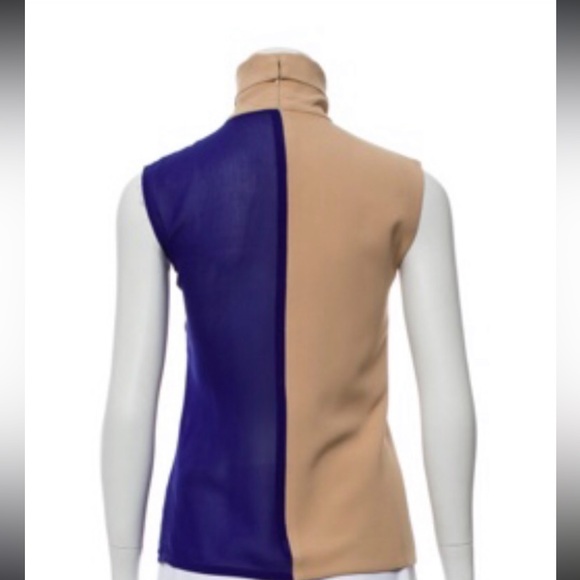 Celine sleeveless turtleneck blouse top 36 S - Picture 3 of 16